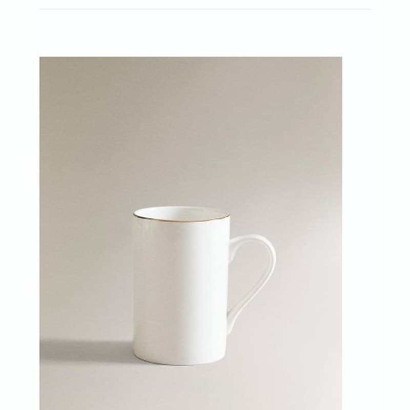 Xícara bone china com borda